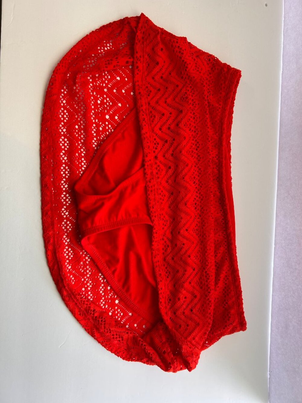 Catalina Sizzling Orange Lace Tankini Swim Skirt Set L/G 12-14 2-Piece - Picture 16 of 16